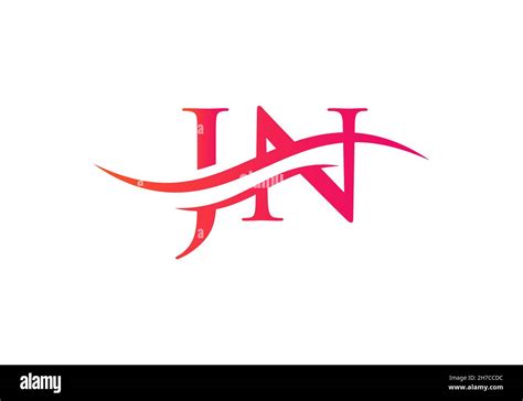 Jn Logo Design Premium Letter Jn Logo Design With Water Wave Concept