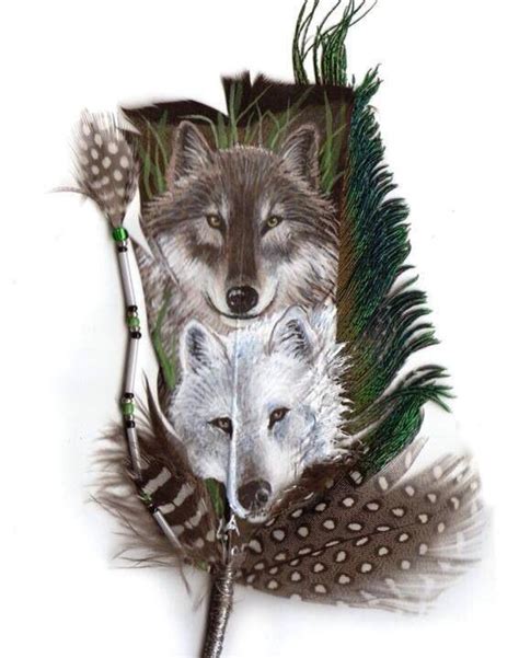 Feather Wolves Feather Art Feather Painting Native American Feathers