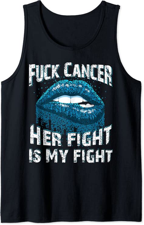 Fuck Cancer Teal Lips Biting Sexy Cervical Cancer Awareness