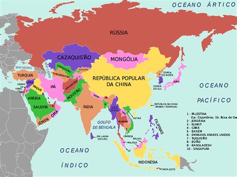 Mapa Da Asia Fatos Interessantes