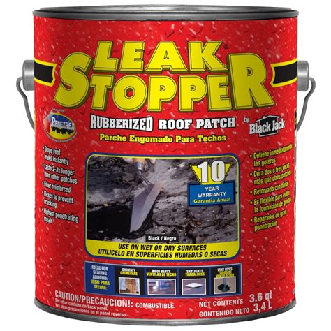 Leak Stopper 36 Quart Fibered Waterproofer Cement Roof Sealant At