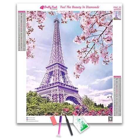 Lovely Eiffel Tower 5d Diamond Painting Art Kit Full Square Etsy