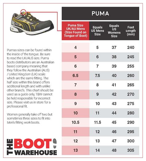 Puma Soccer Uniform Size Chart