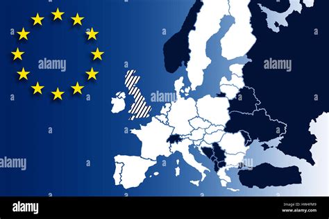 Map Eu Countries European Union Brexit Uk World Map Europe Stock