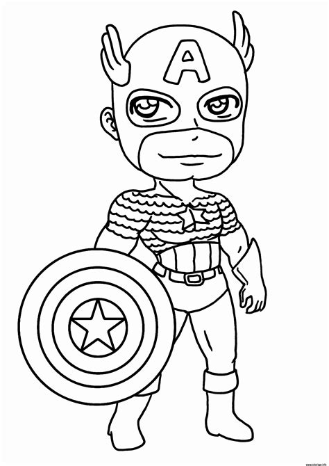 Coloriage Garcon Super Heros Capitaine America Dessin Garcon à Imprimer