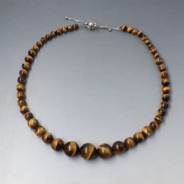 Graduated Tigers Eye Beads Necklace