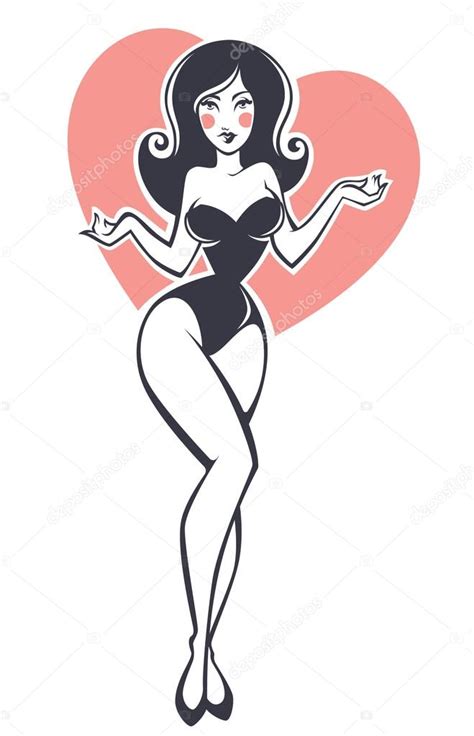 Sexy Pin Up Girl Vector Background — Stock Vector © Tachyglossus 73577477