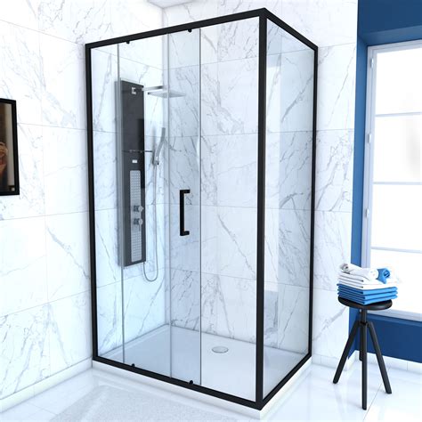 Paroi De Douche 1 Porte Coulissante Retour 100x90x200 Cm Verre 6 Mm