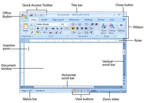 Components Of Microsoft Word