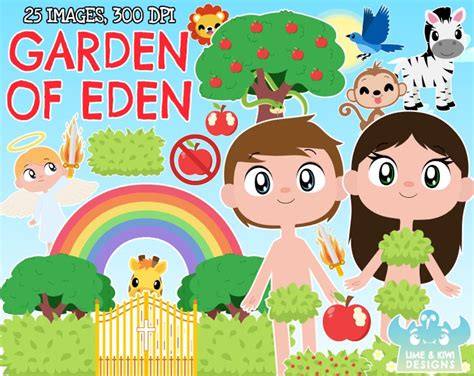 Adam And Eve In The Garden Of Eden Clipart