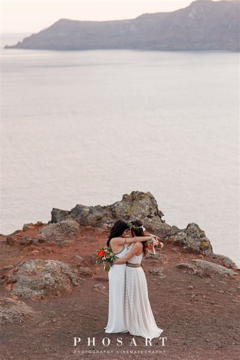 Pagan Wedding Lesbian Wedding Lesbian Love Santorini Wedding Santorini Sunset Santorini