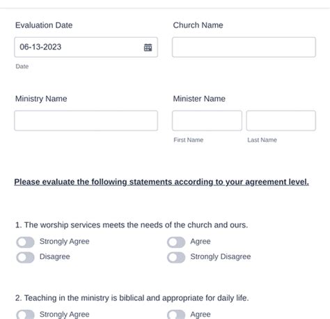 Ministry Evaluation Form Template Jotform