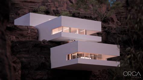 Minimalistic Cliff House Concept In Austvisualization