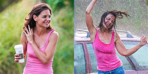 Katie Holmes Dances In The Rain In These Amazing Photos Katie Holmes Stefania Owen Just Jared