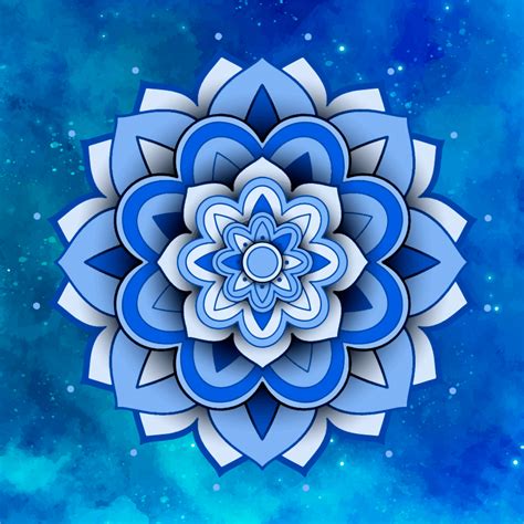 Mandala Floral Blue Mandala Print Wall Art Tenstickers
