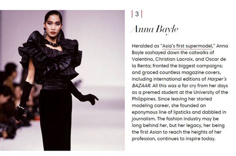 Phs Anna Bayle In Harpers Bazaars List Of Top Supermodels In The