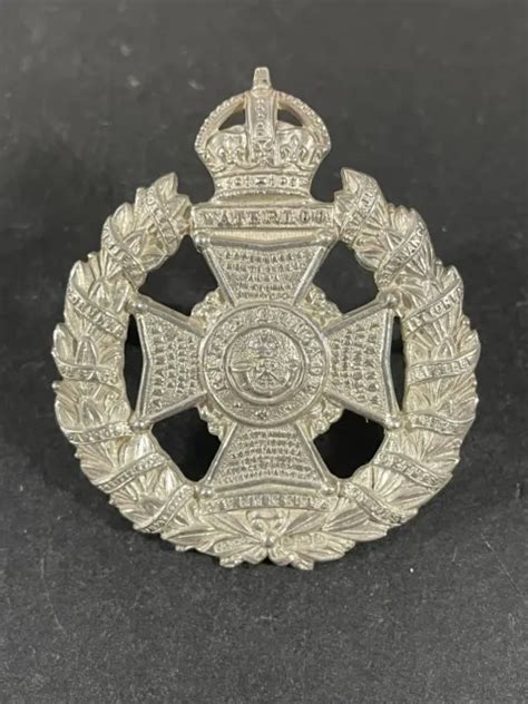 Edwardian British Army Rifle Brigade Officer S Silver Cap Badge Picclick
