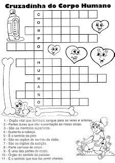 JARDIM COLORIDO DA TIA SUH 50 Atividades Com O Corpo Humano Crossword