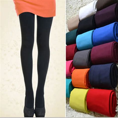 Sexy Women 120d Opaque Footed Tights Pantyhose Thick Tights Stockings Women Fashion Tights Candy
