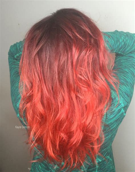 red orange ombre orange ombre red orange denton hair stylist long hair styles photo and