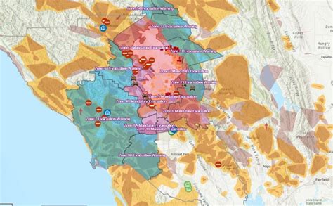 California Wildfire Evacuation Map Kincade Getty Fires Force More