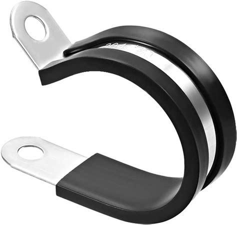 Uxcell 2 50mm Cable Clamp 304 Stainless Steel Rubber Cushioned