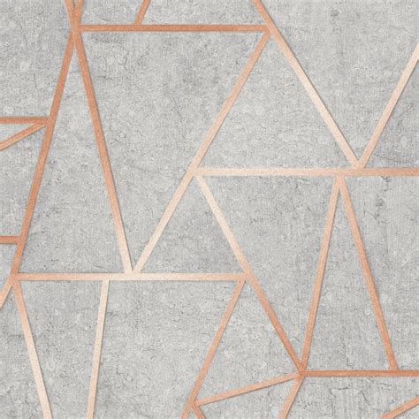 I Love Wallpaper Metro Geometric Apex Wallpaper Grey Rose