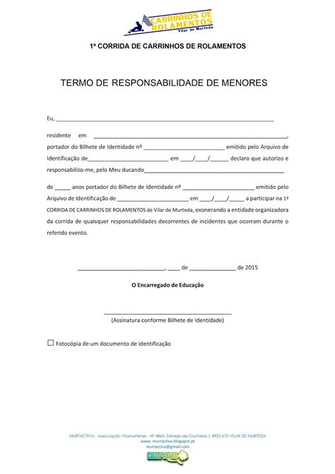 Modelo De Termo De Responsabilidade Modelos Para Impr