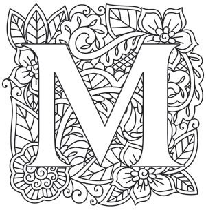 Free letter m coloring pages to print for kids. Mendhika Letter M | Urban Threads: Unique and Awesome ...
