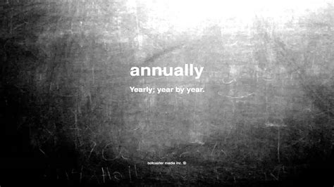 What Does Annually Mean Youtube