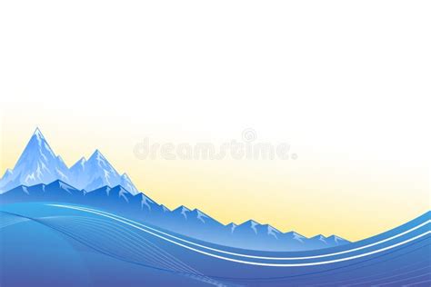Abstract Background Landscapes Mountains Blue Sunset Stock Vector