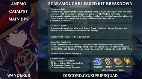 Genshin Impact 33 Leaks Scaramouche Abilities New Artifact And