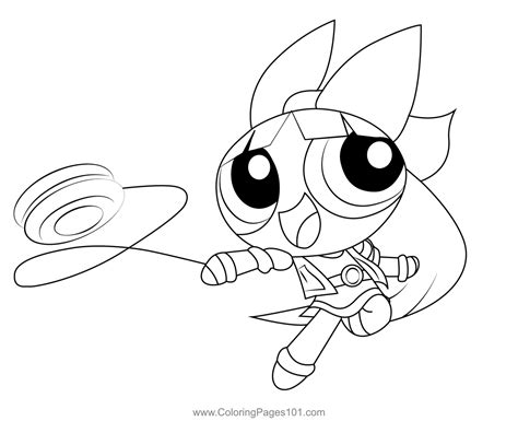 Hyper Blossom Powerpuff Girls Coloring Page For Kids Free The