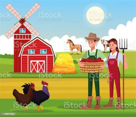 Farm Rural Cartoons Stock Illustration Download Image Now