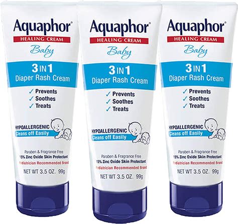 Aquaphor Baby 3 In 1 Diaper Rash Cream Prevents Soothes And Treats