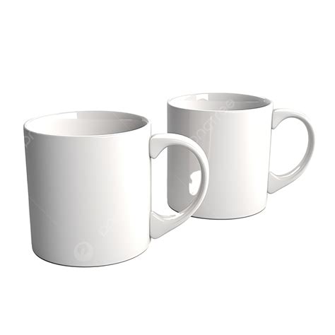 Isolated Pair Of White Mugs Mug Isolated Model Png Transparent Image