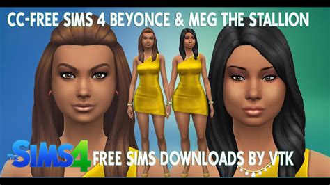 Cc Free Sims 4 Beyonce And Meg The Stallion Youtube