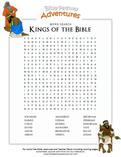 Bible Word Search Kings Of The Bible Free Download