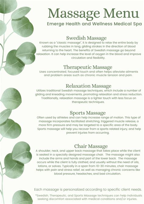 Massage Therapy Emerge Health And Wellness Medical Spa