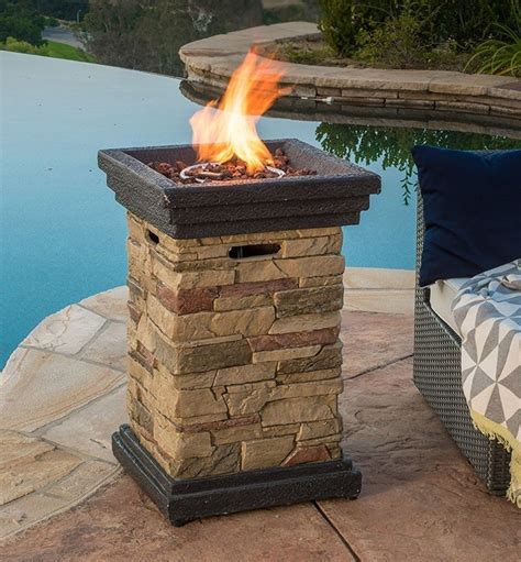 This Lovely Outdoor Fireplace Column Has All Of The Style And Beauty