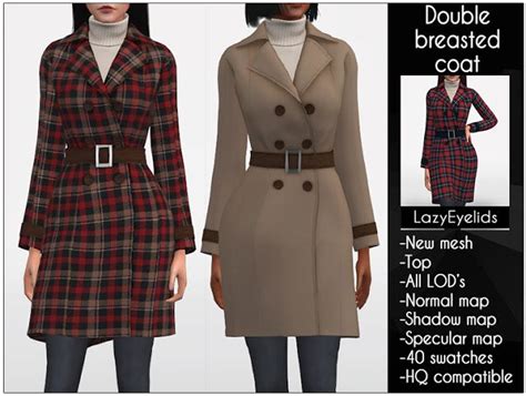 Sims 4 Cc Double Breasted Coat Sims 4 Toddler Sims 4 Clothing Sims