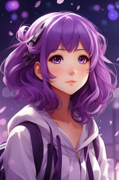 Premium Ai Image Purple Anime Girl Purple Hair Anime Girl Anime
