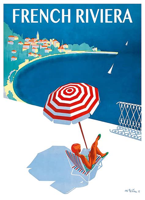 1954 French Riviera Travel Poster Digital Art By Retro Graphics Pixels