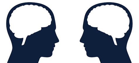 Two Heads With Brain Silhouette Facing Each Other Symbol For Same Or