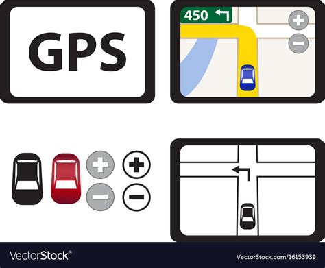 Set Of Gps Icons Isolated Object Royalty Free Vector Image