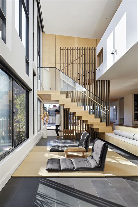 A Stair With Freestanding Cross Laminated Timber Balustrade Becomes The