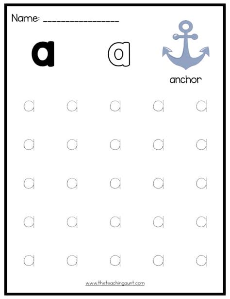 Lowercase Alphabet Tracing Letter