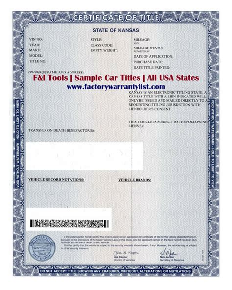 My Vehicle Title What Does A Car Title Look Like