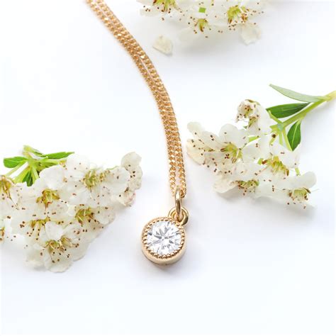 18ct Gold Ethical Diamond April Birthstone Necklace