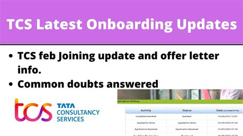 TCS February Joining Onboarding Updates TCS Latest Onboarding Updates Common Queries